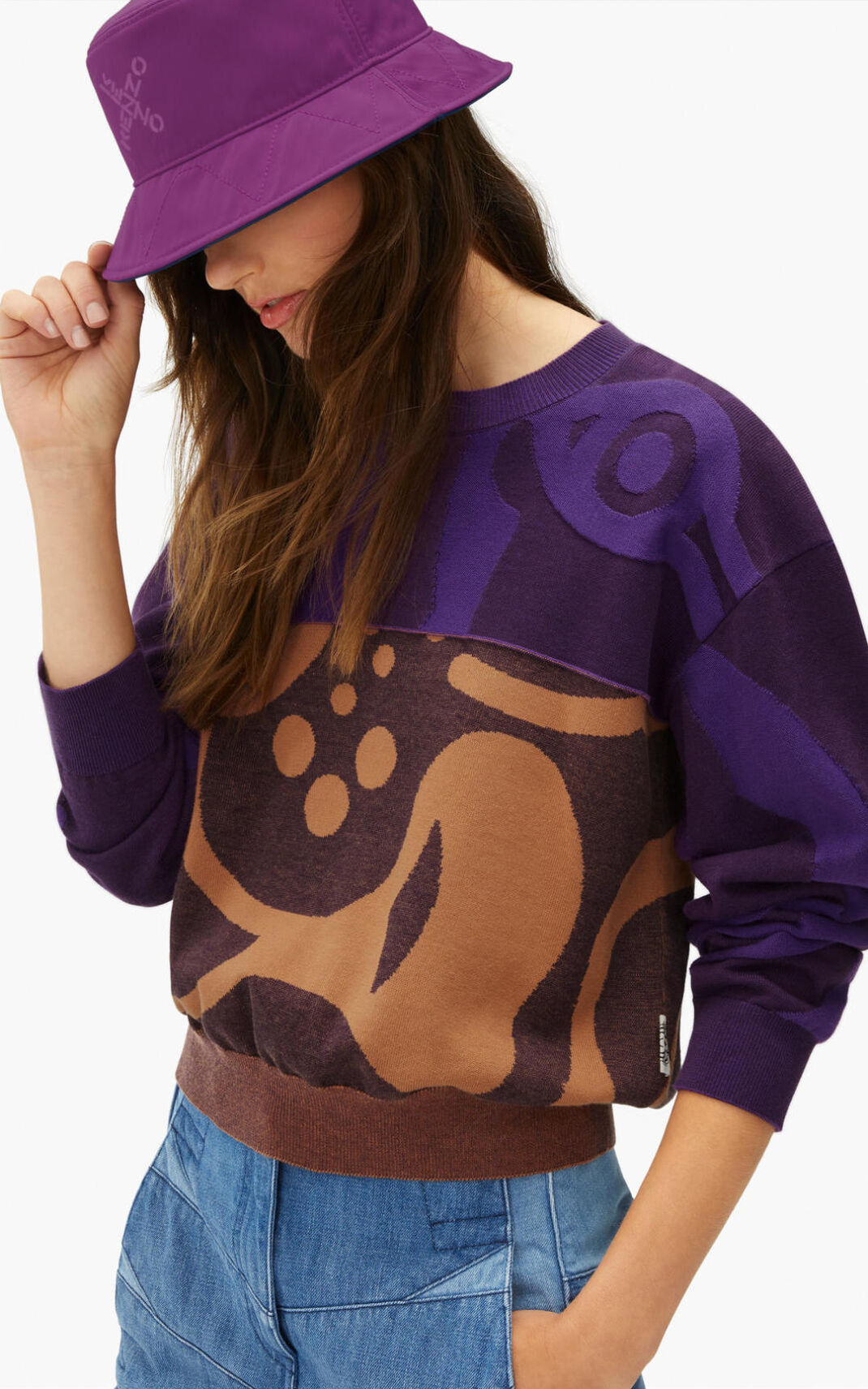 Pull Kenzo K Tiger Femme Violette | QNMY-53908